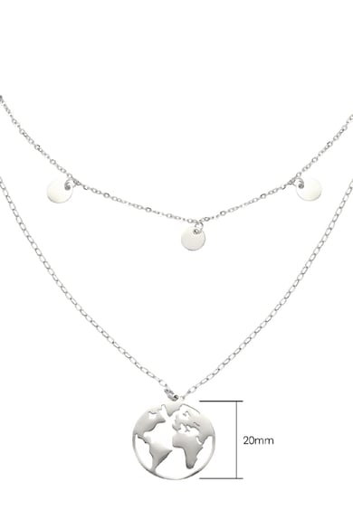 Necklace Around The World Silver Color Stainless Steel h5 Picture3